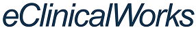 eClinicalWorks logo in dark blue stylized text, representing an electronic health records software company.